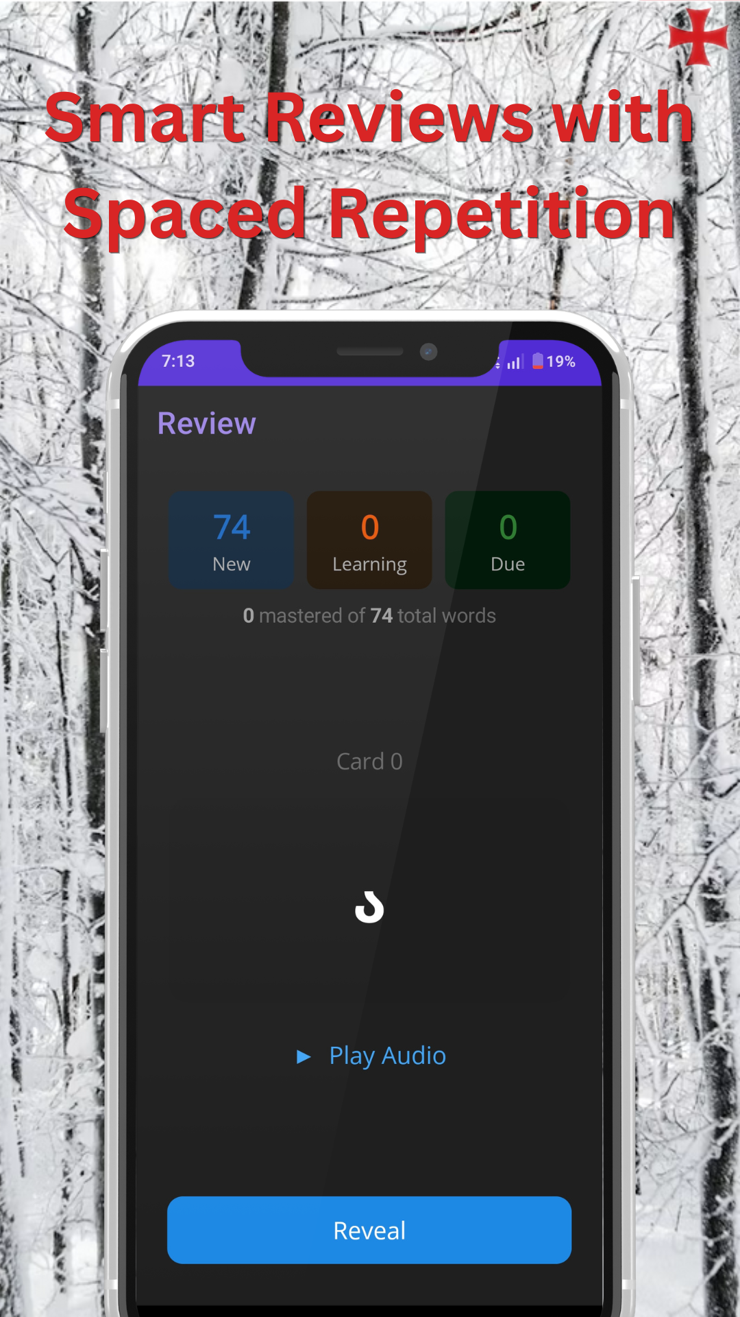 Spaced repetition review card for Georgian vocabulary
